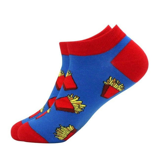 French Fries Ankle Socks (Adult Large - Men's Shoe Sizes 8 - 12)