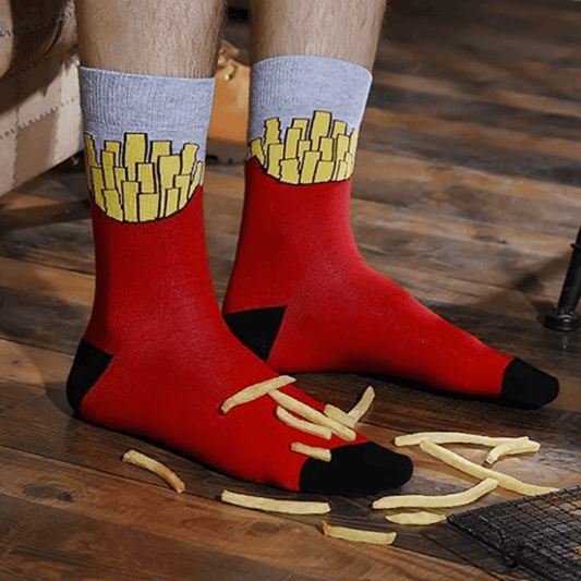 French Fries or "Freedom Fries" Socks from the Sock Panda (Adult Large - Men's Shoe Sizes 8 - 12)