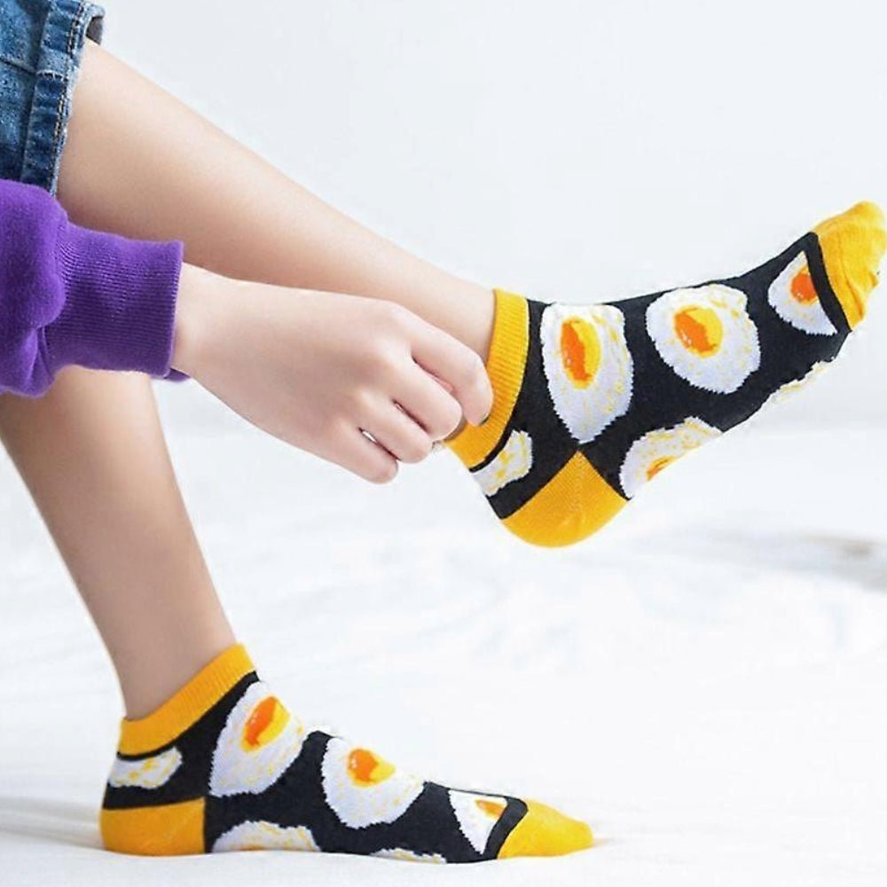 Fried Eggs Patterned Ankle Socks