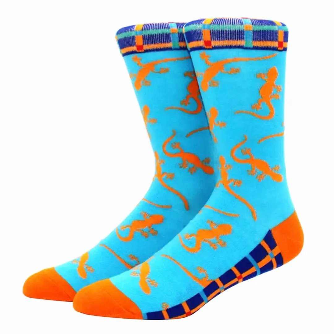 Gecko Lizard Pattern Socks from the Sock Panda (Adult Large) GeckoLizLg
