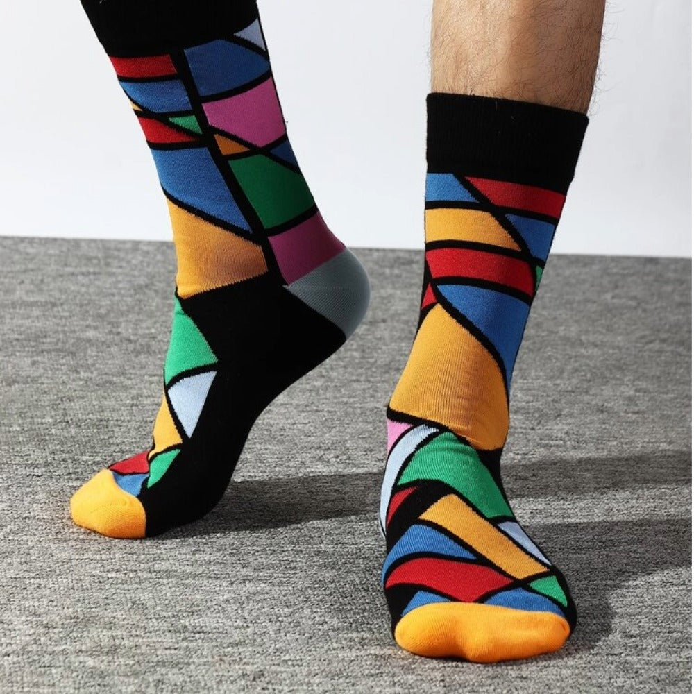 Geometric Pattern Socks from the Sock Panda (Adult Large - Men's Shoe Sizes 8-12) ColorGeoLg