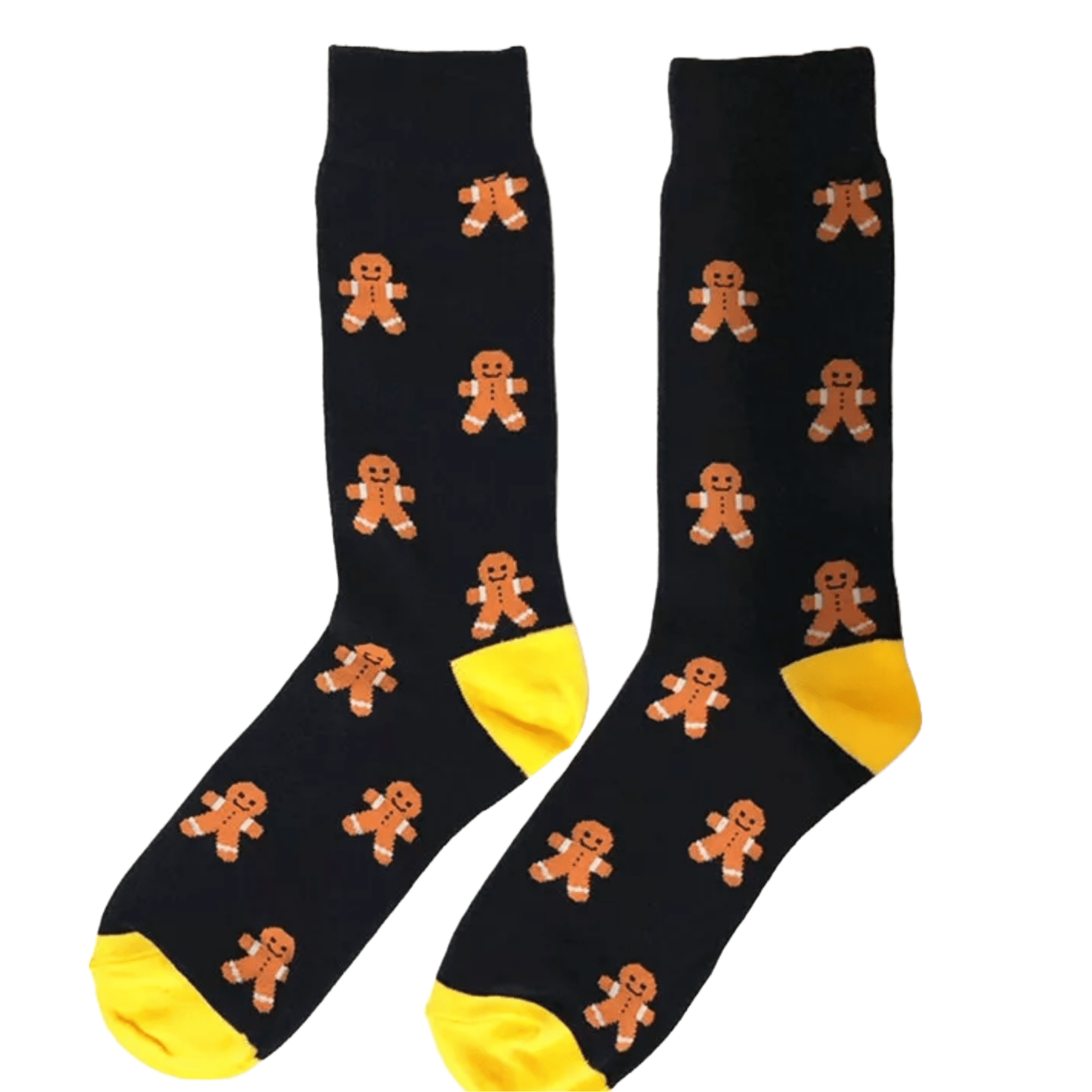 Gingerbread Man Patterned Socks (Adult Large - Men's Shoe Sizes 8 - 12)