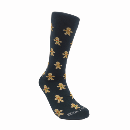 Gingerbread Man Patterned Socks from the Sock Panda (Adult Large - Men's Shoe Sizes 8 - 12)