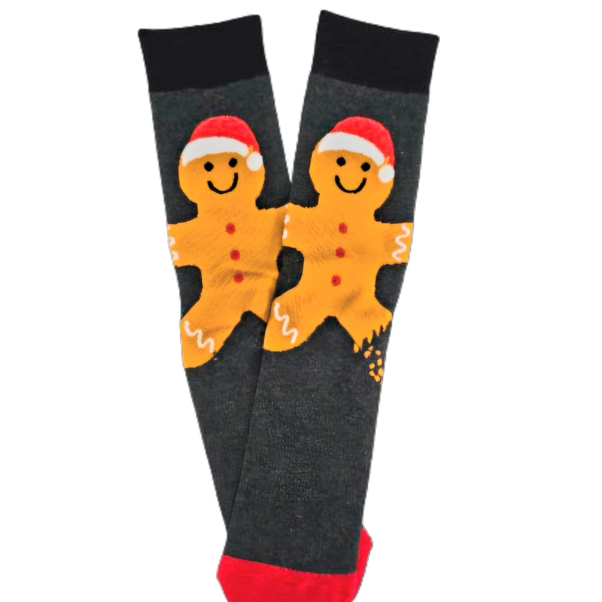 Gingerbread Man Socks (Adult Large - Men's Shoe Sizes 8 - 12)
