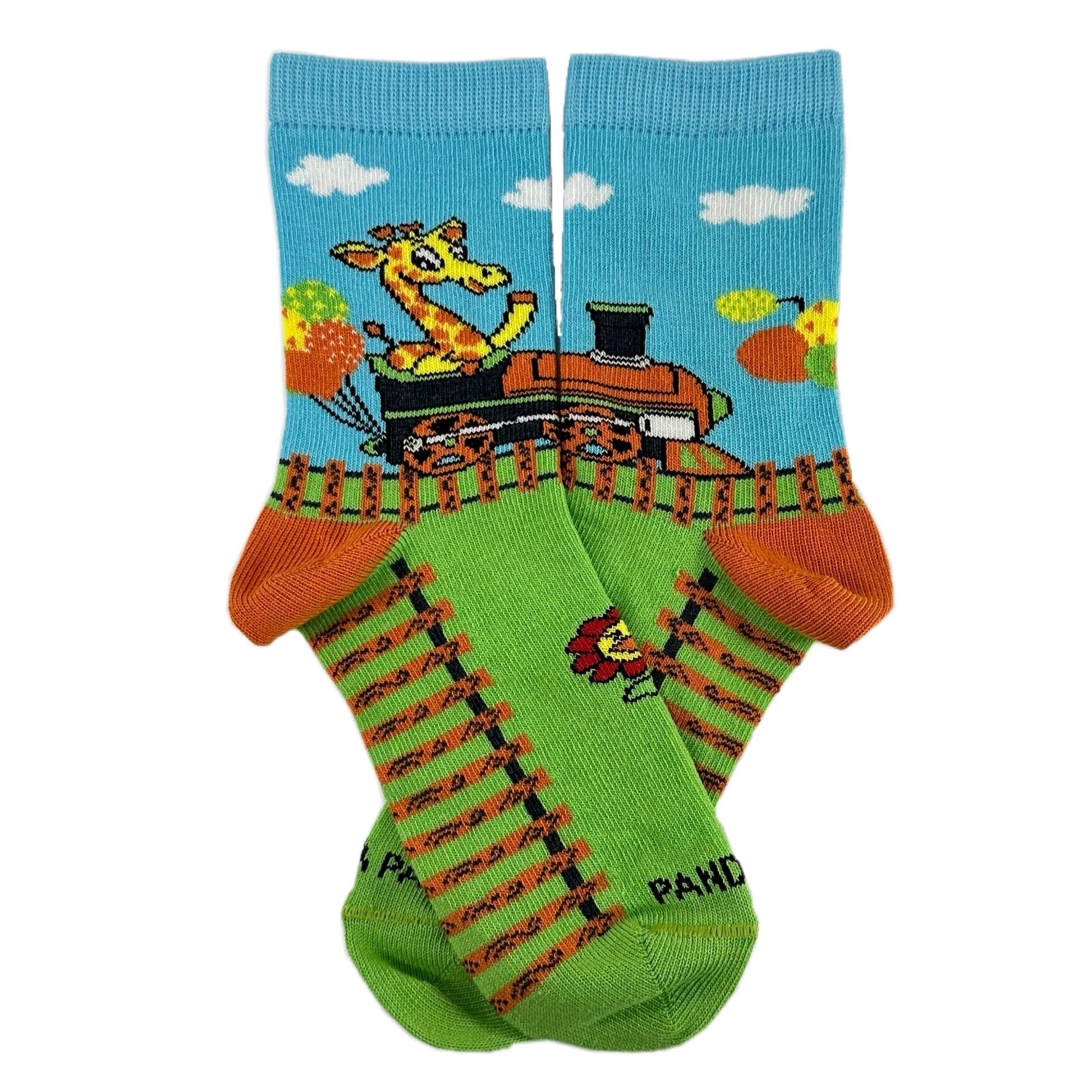 Giraffe in a Train Socks from the Sock Panda (Ages 3 - 7)
