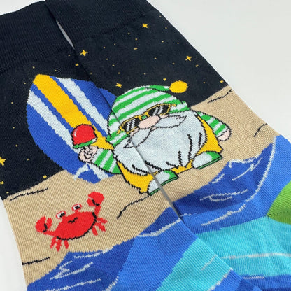 Gnome Surfer Socks from the Sock Panda (Adult Large - Men's Shoe Sizes 8 - 12)
