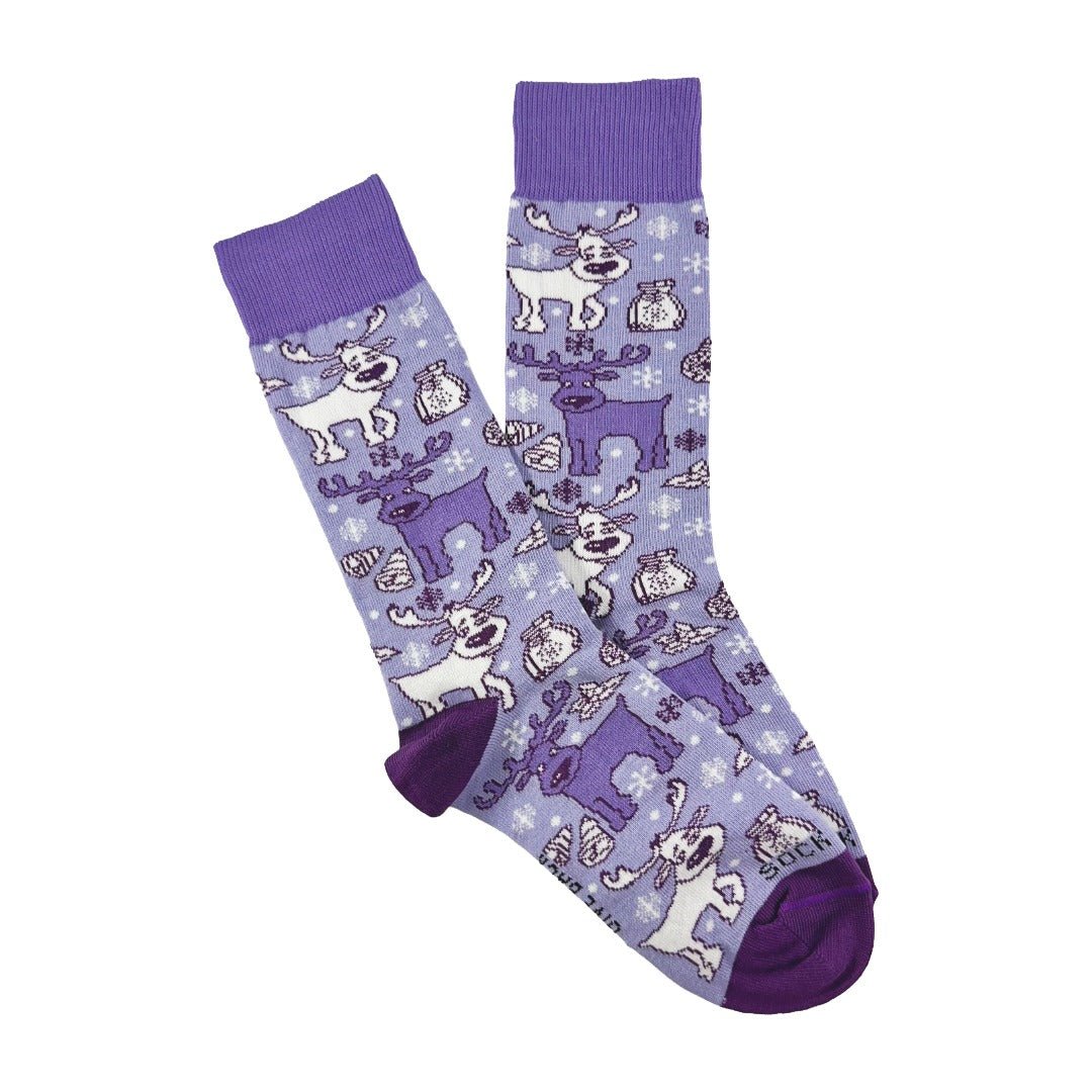 Goofy Reindeer Socks (Adult Small - Shoe Sizes 2 - 5)