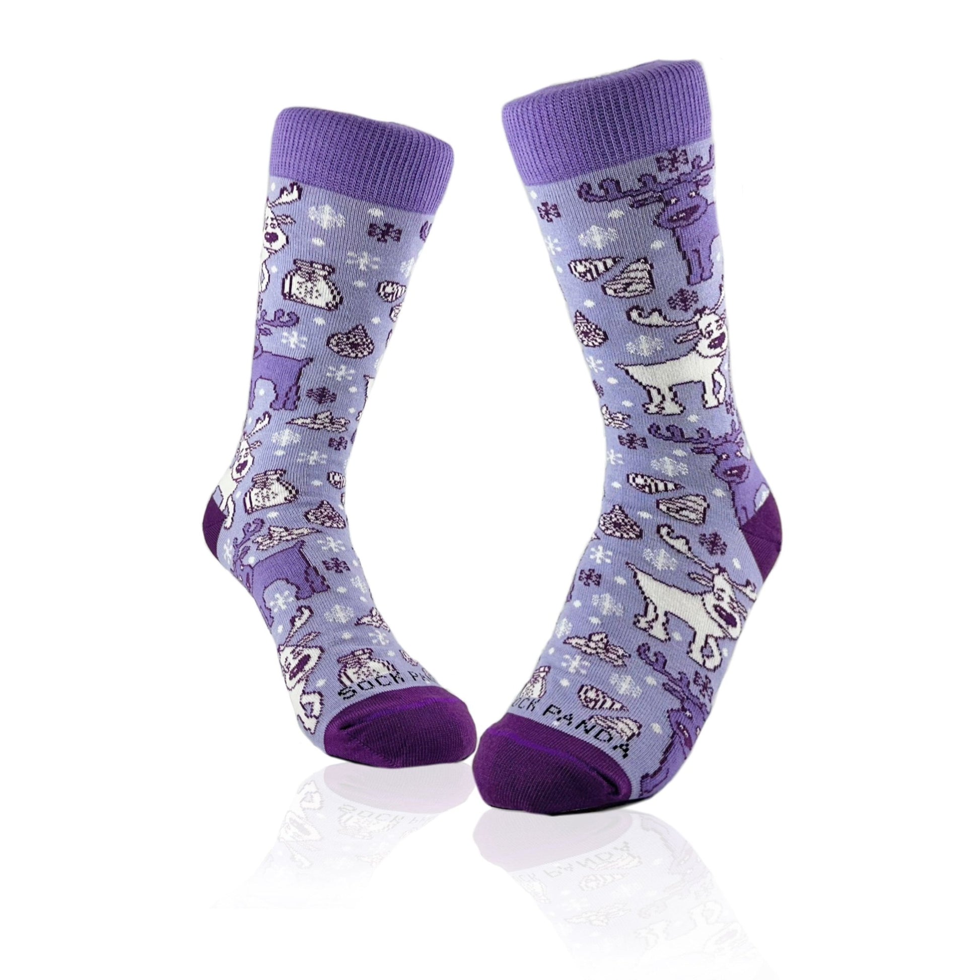 Goofy Reindeer Socks (Adult Small - Shoe Sizes 2 - 5)