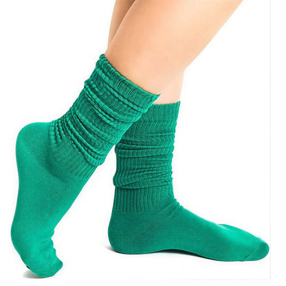 Green Slouch Socks (Adult Medium - Women's Shoe Sizes 5 - 10)
