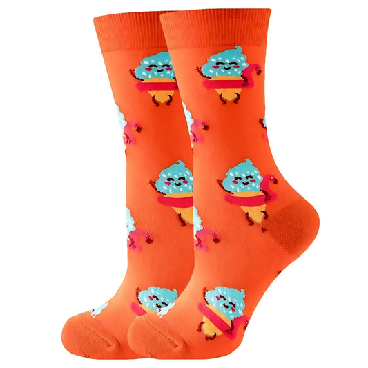Happy Ice Cream Socks from the Sock Panda (Adult Medium - Women's Shoe Sizes 5 - 10)