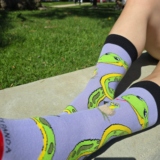 Happy Tree Snake with Babies Socks from the Sock Panda (Adult Small)