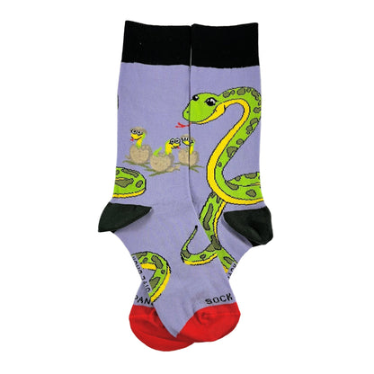 Happy Tree Snake with Babies Socks from the Sock Panda (Adult Small)