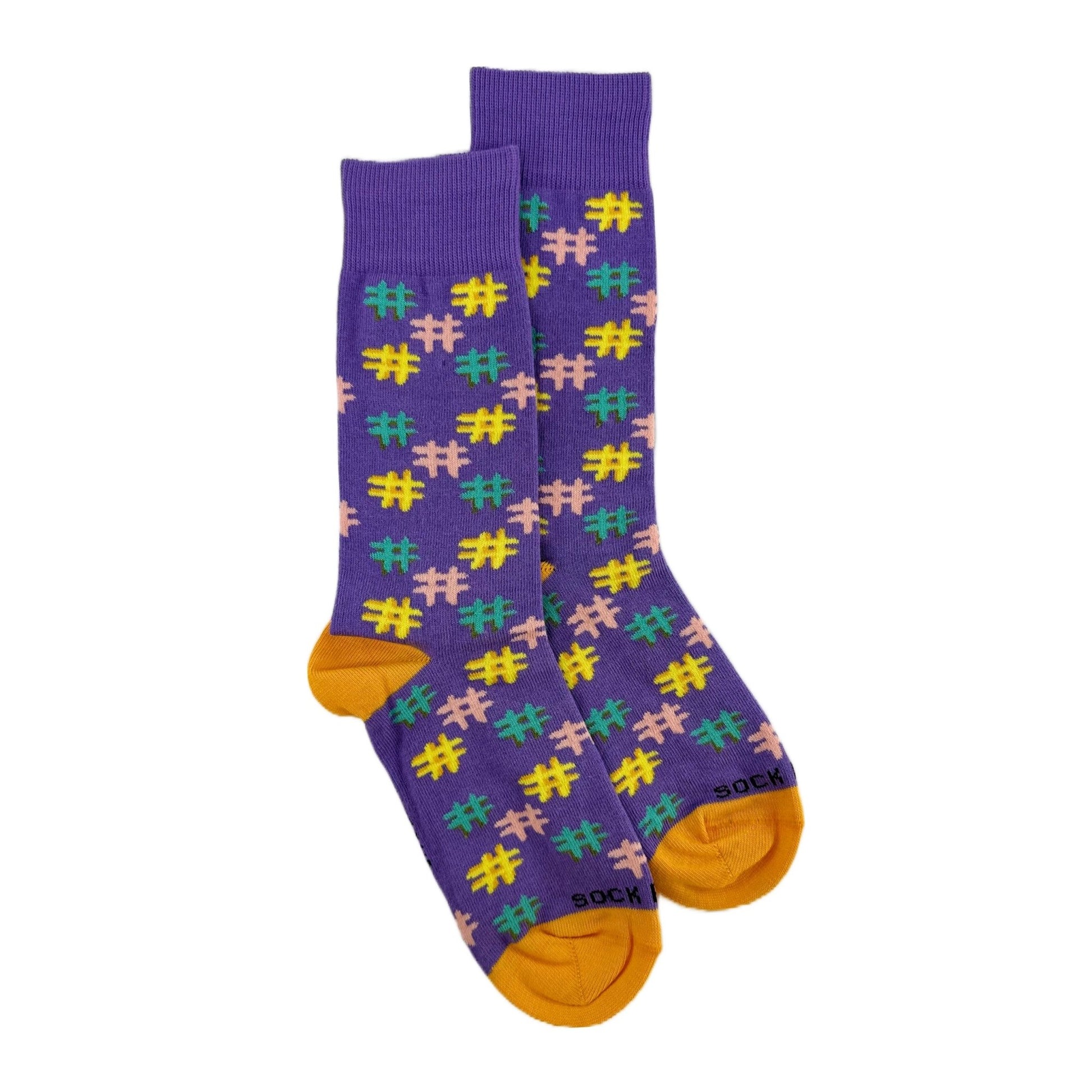 Hashtag Pattern Socks from the Sock Panda (Adult Small - Shoe Sizes 2 - 5)