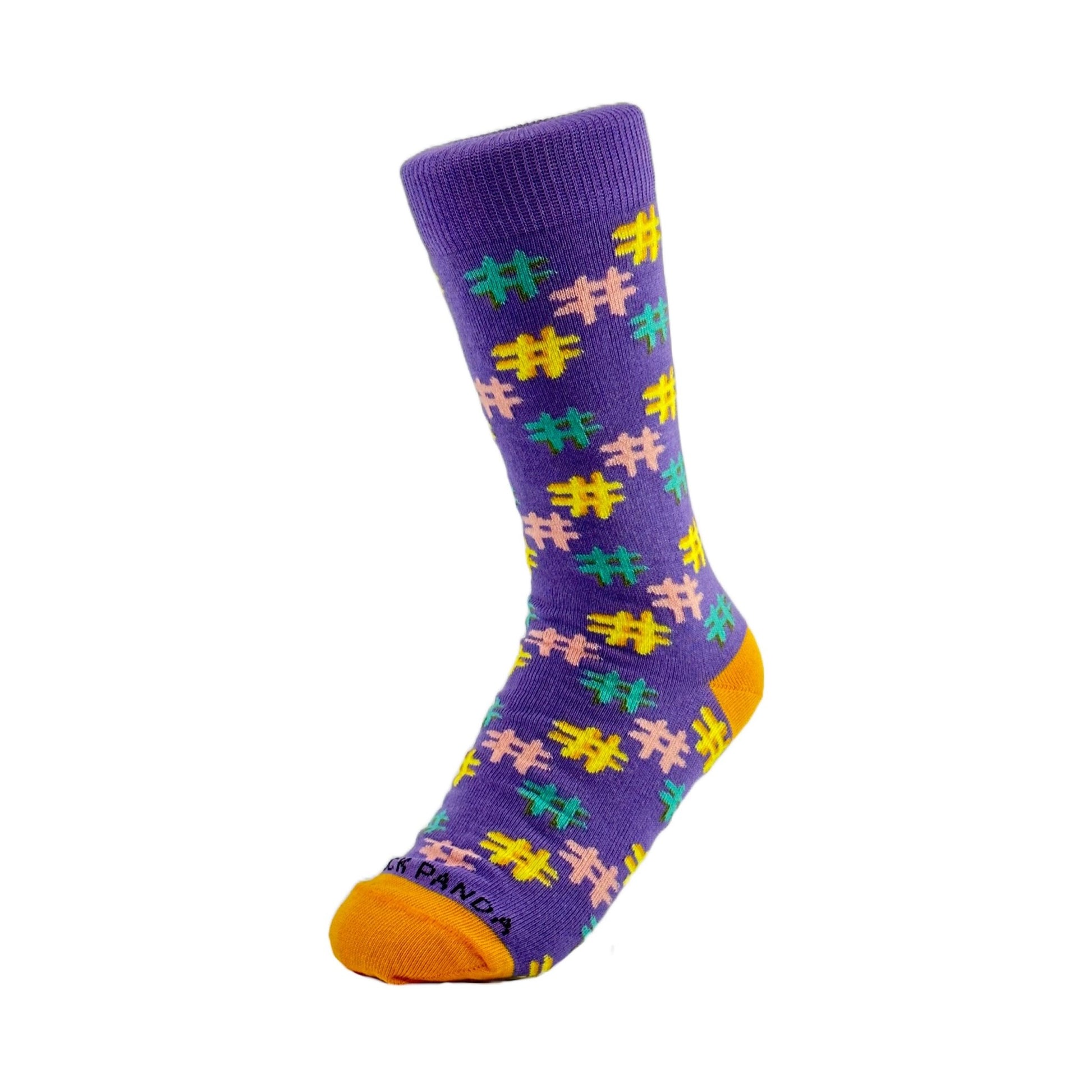 Hashtag Pattern Socks from the Sock Panda (Adult Small - Shoe Sizes 2 - 5)