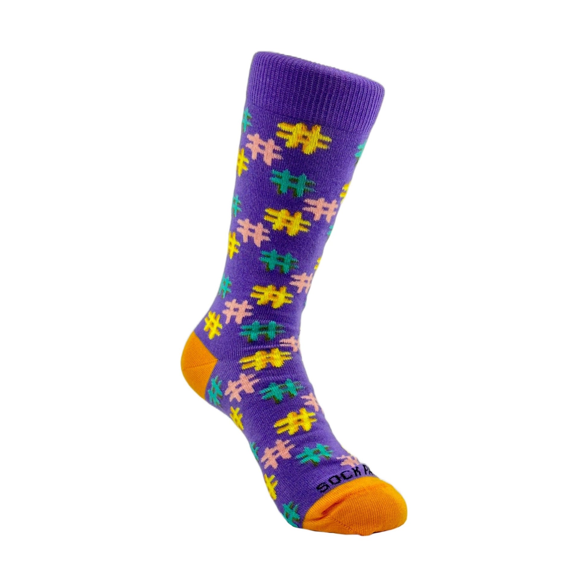 Hashtag Pattern Socks from the Sock Panda (Adult Small - Shoe Sizes 2 - 5)