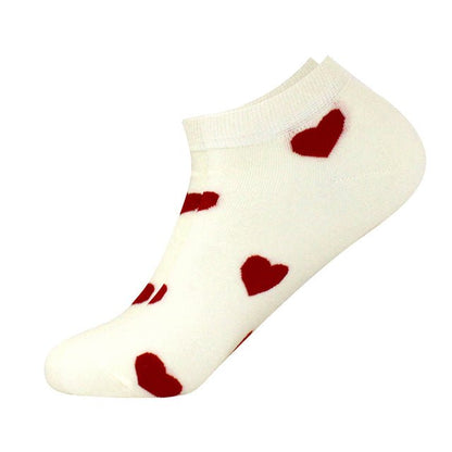 Heart Patterned Ankle Socks (Adult Medium) - 2 Pack