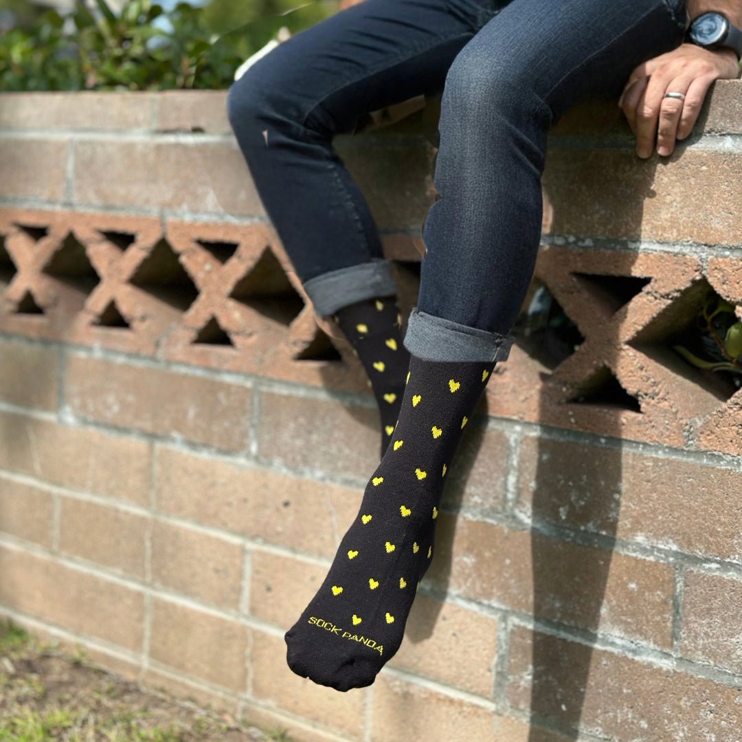 Heart Patterned Socks from the Sock Panda (Adult Large - Men's Shoe Sizes 8 - 12)