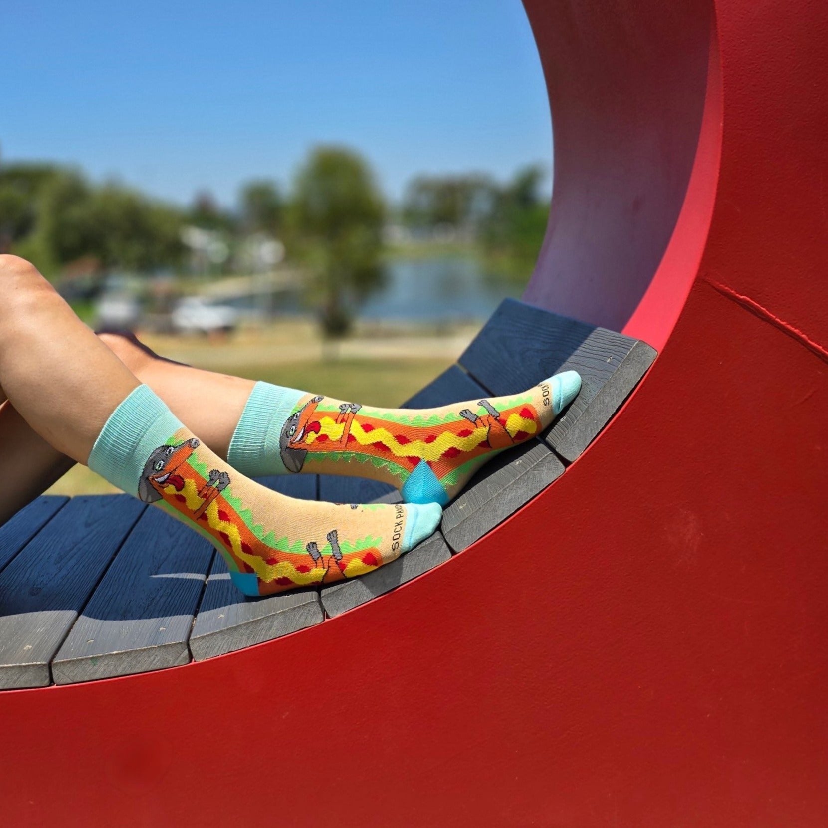 Hot Dog from the Sock Panda (Adult Small - Shoe Sizes 2 - 5)