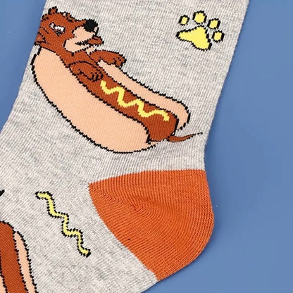 Hot Dog Socks from the Sock Panda (Adult Large)