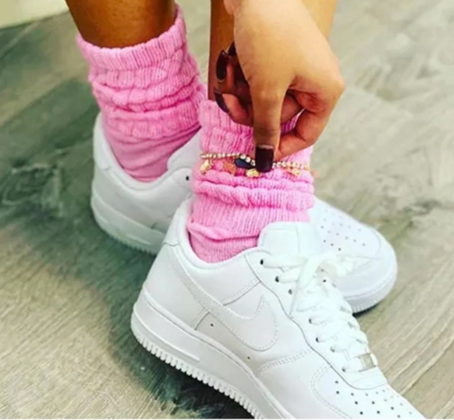 Pink Slouch Socks