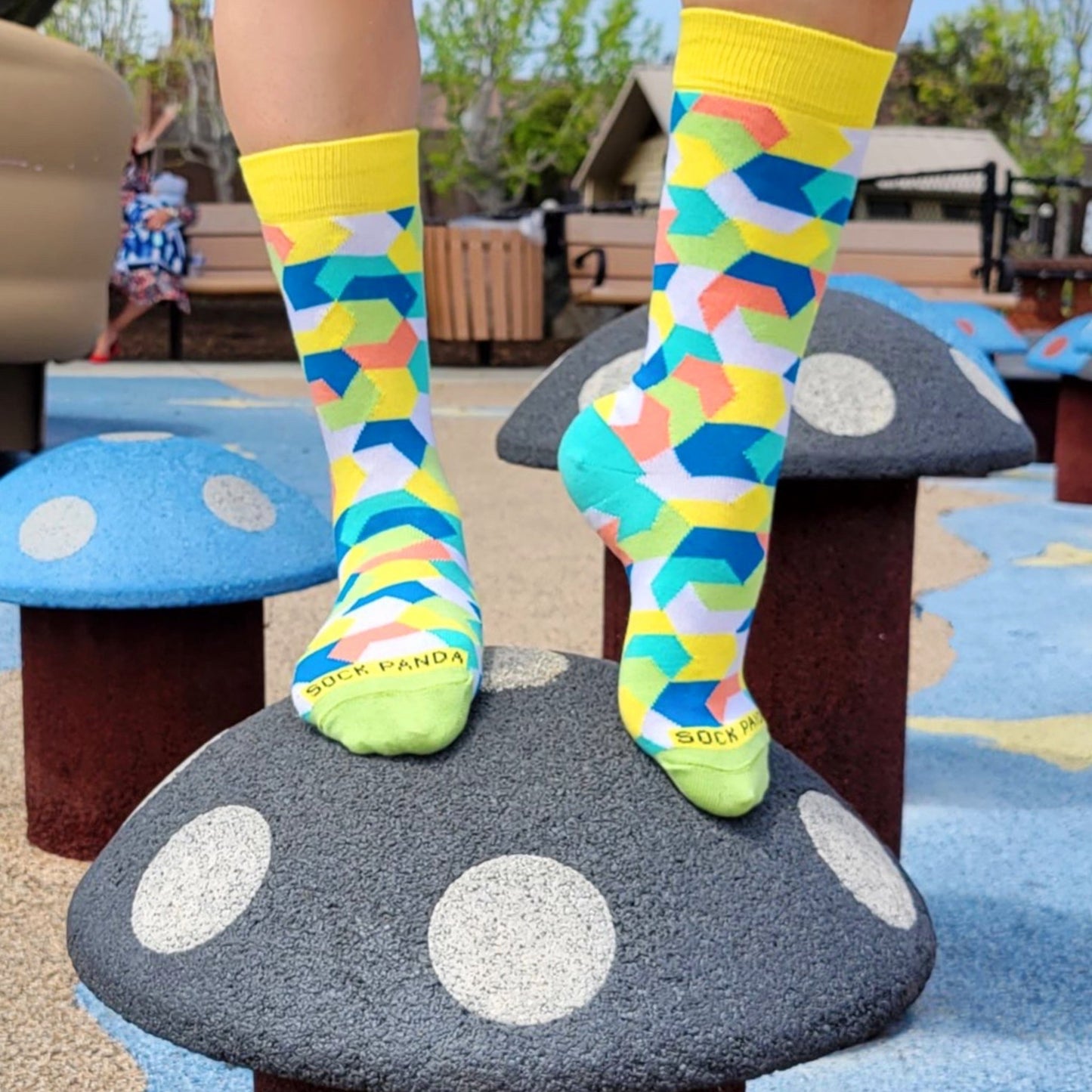 Intricate Geometric Puzzle Socks from the Sock Panda (Adult Small - Shoe Sizes 2 - 5)