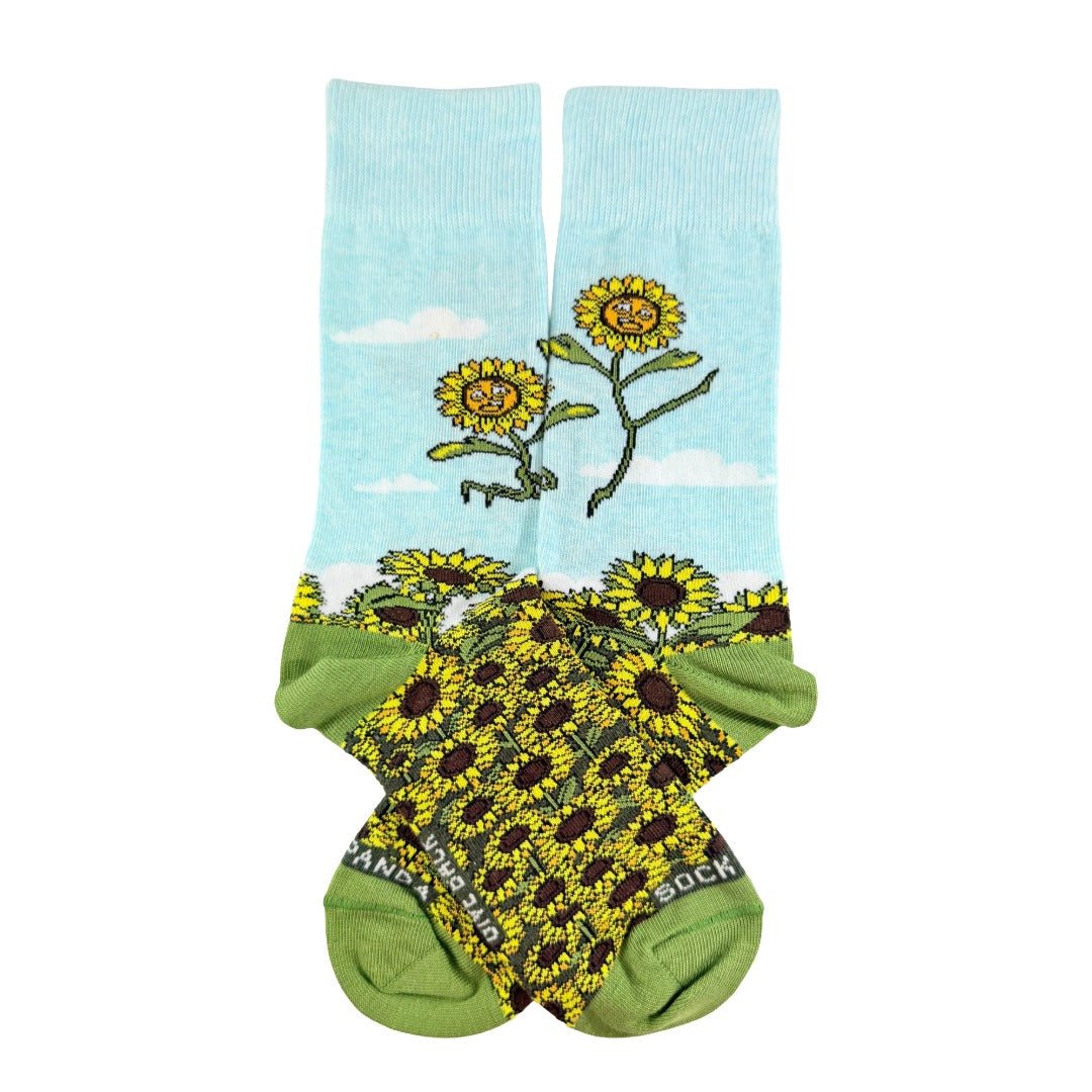 Jumping Sunflower Socks from the Socks Panda (Adult Small) JumpSunflowerSm