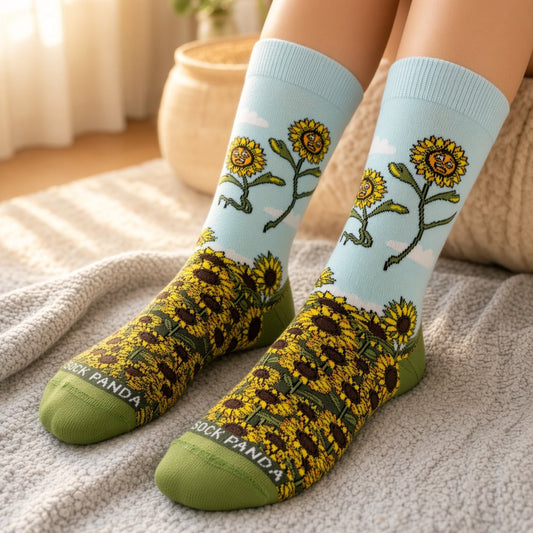 Jumping Sunflower Socks from the Socks Panda (Adult Small) JumpSunflowerSm