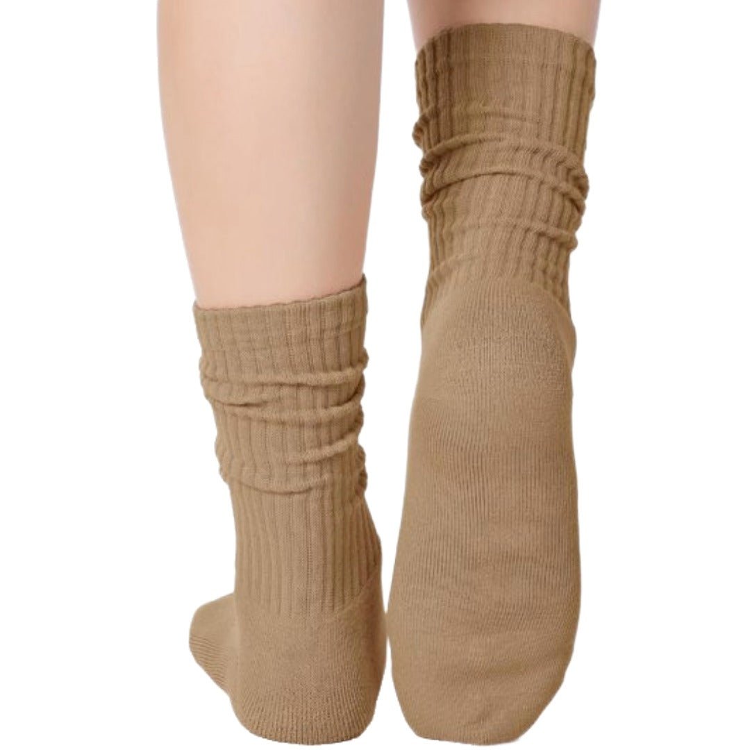 Khaki Slouch Socks (Adult Medium - Women's Shoe Sizes 5 - 10)