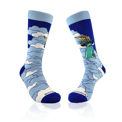 Lady Liberty Rises Above the Clouds Socks from the Sock Panda