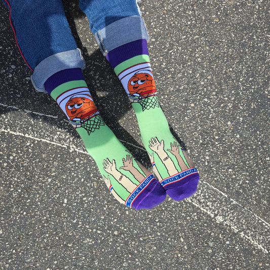 Lazy Basketball Socks from the Sock Panda (Adult Small)