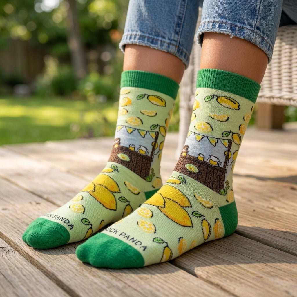 Lemonade Stand Socks from the Socks Panda (Adult Small) LemonStandSm