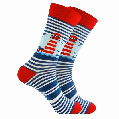 Lighthouse Socks from the Sock Panda (Adult Large) LighthouseLg