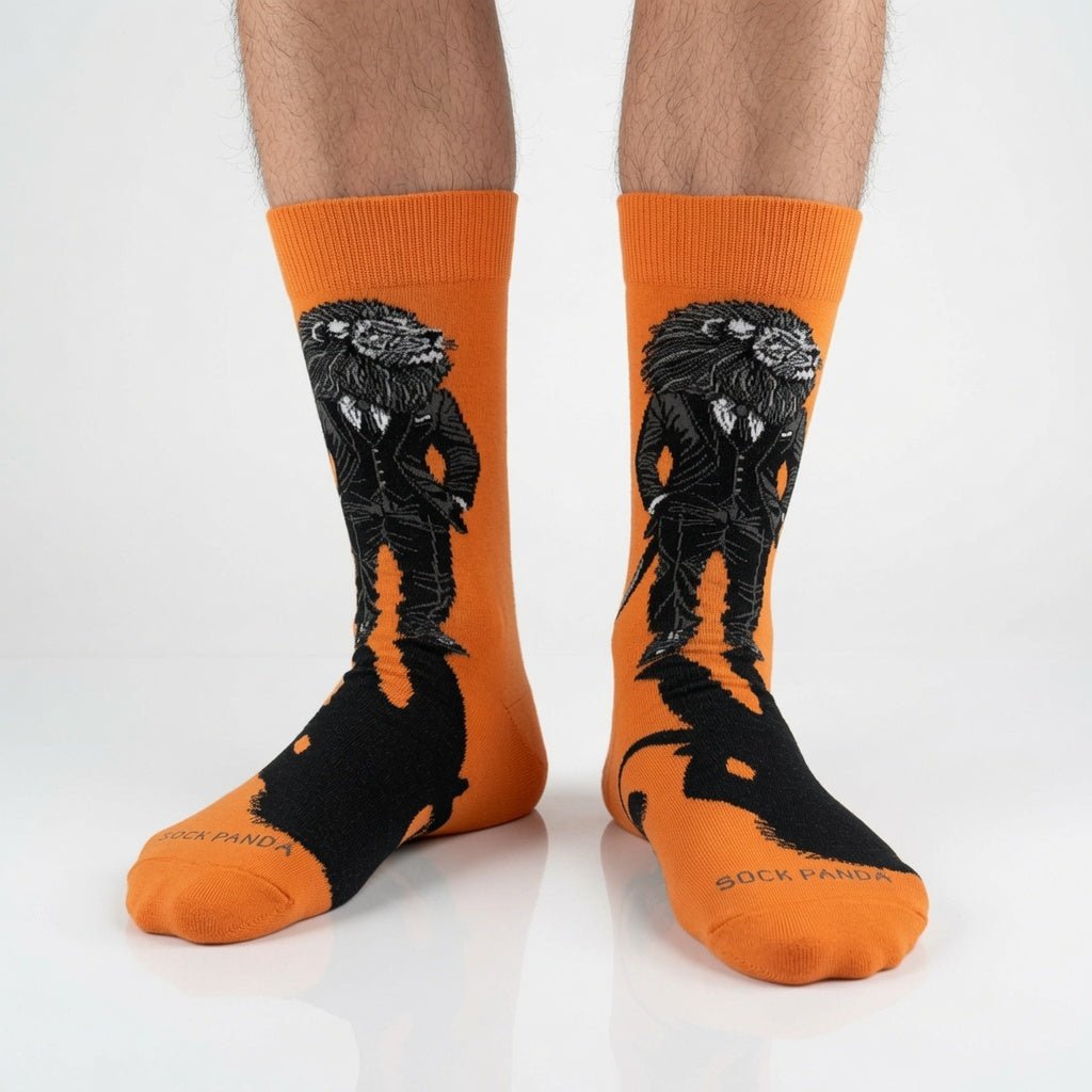 Lion Businessman Socks from the Sock Panda (Adult Large) LionBusinessLg