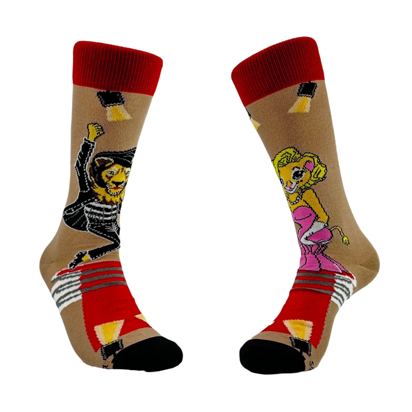 Lion Marylin & Elvis Socks from the Sock Panda (Left / Right)