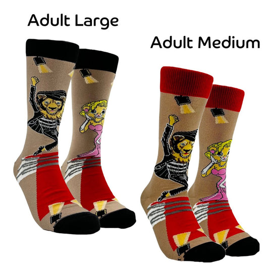 Lion Marylin & Elvis Socks from the Sock Panda (Left / Right)