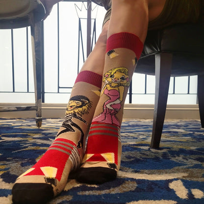 Lion Marylin & Elvis Socks from the Sock Panda (Left / Right)