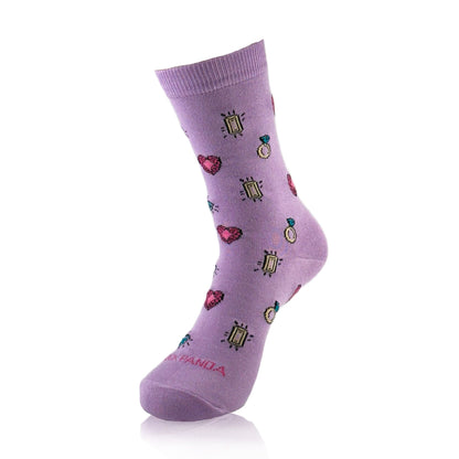 Love Heart and Jewels Socks from the Sock Panda (Adult Medium - Women's Shoe Sizes 5 - 10)