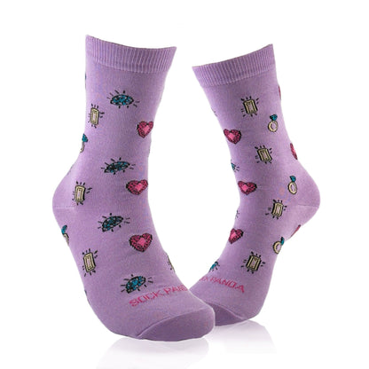 Love Heart and Jewels Socks from the Sock Panda (Adult Medium - Women's Shoe Sizes 5 - 10)