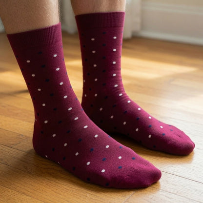 Magenta Polka Dots Socks from the Sock Panda (Adult Large) MagentaPolkaLg