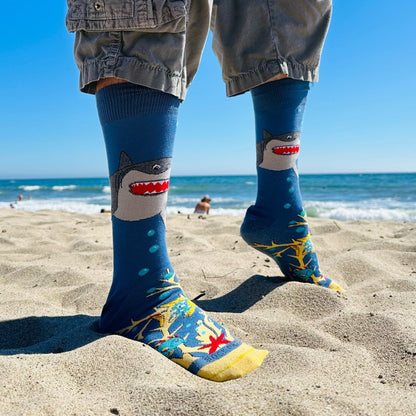 Magnificent Shark Socks from the Sock Panda (Adult Large - Men's Shoe Sizes 8 - 12)