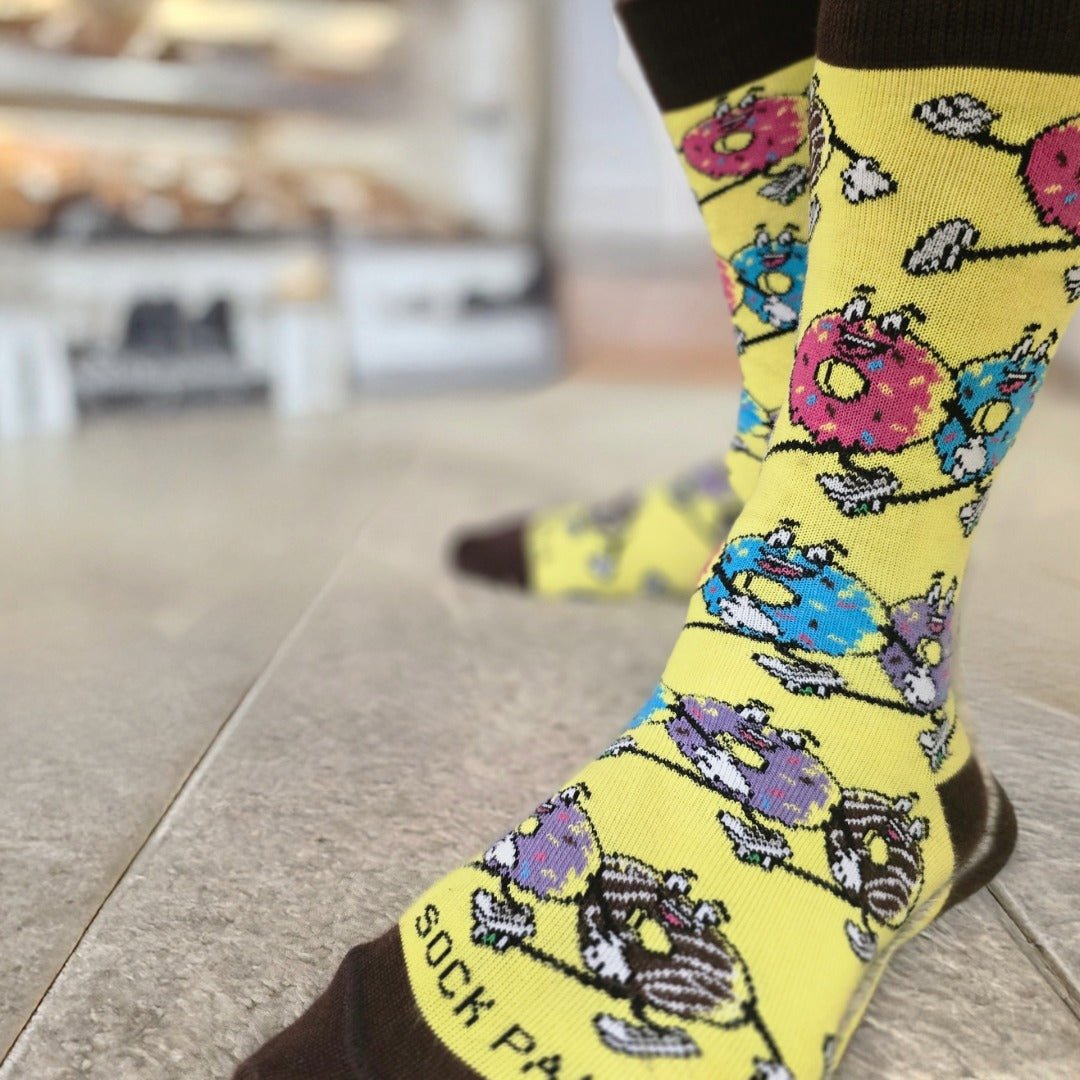 Marching Donuts Socks from the Sock Panda (Adult Small)