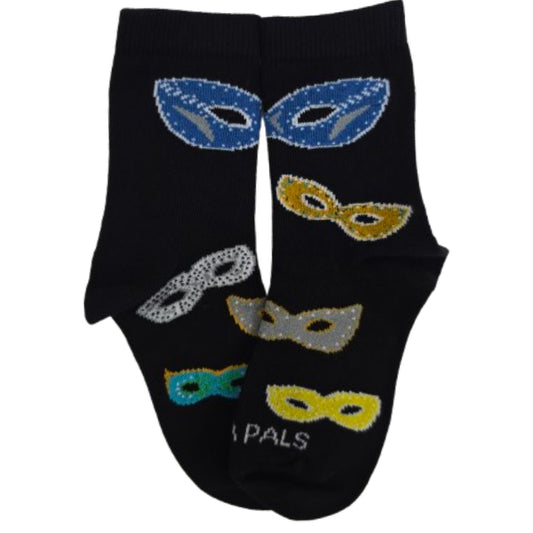 Masquerade Mask Sock in Black (Ages 3 - 7)