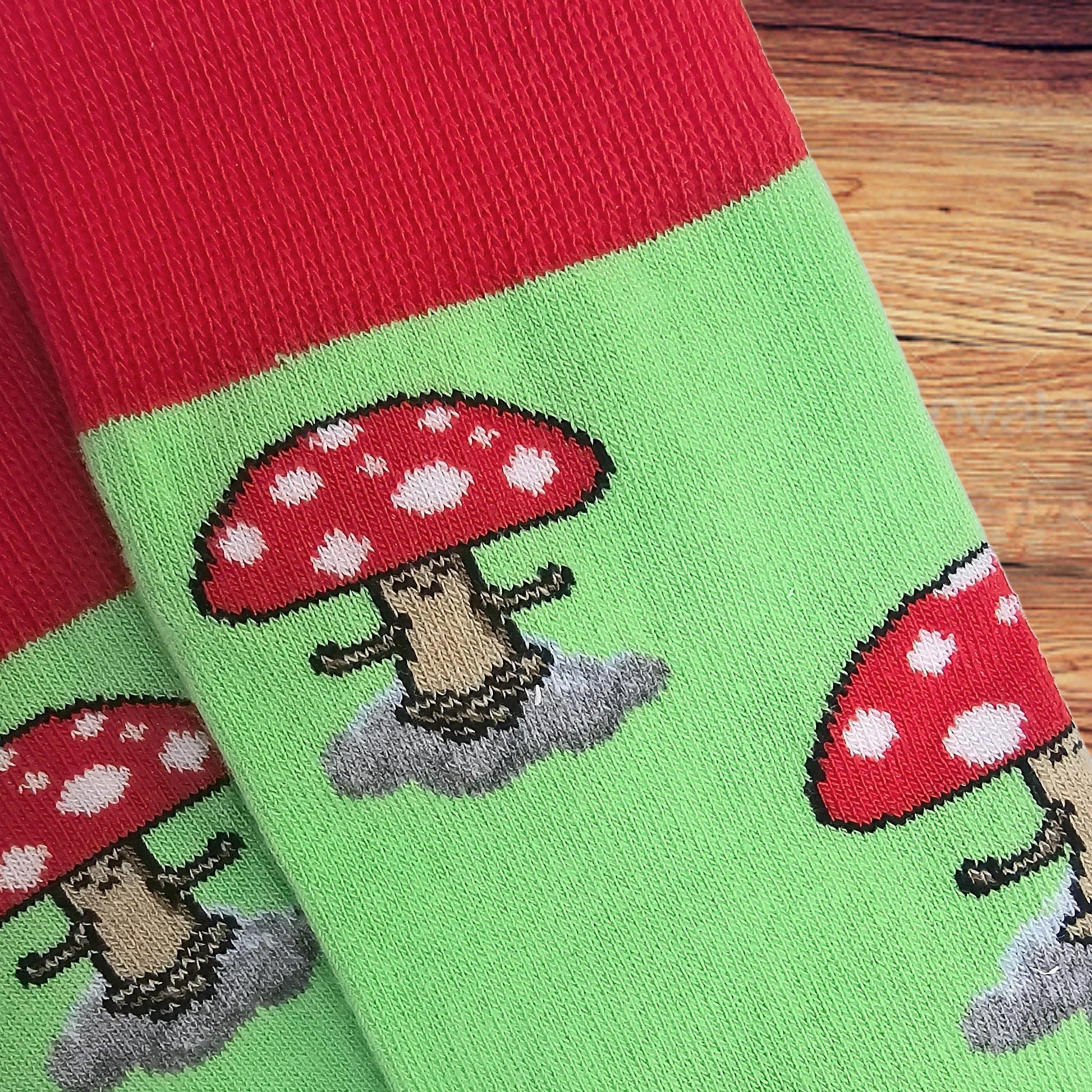 Meditating Mushroom Socks from the Sock Panda (Adult Small - Shoe Sizes 2 - 5)