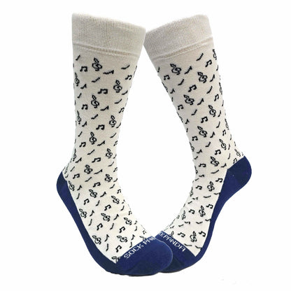 Melodic and Sophisticated Music Note Pattern Socks (Adult Large)