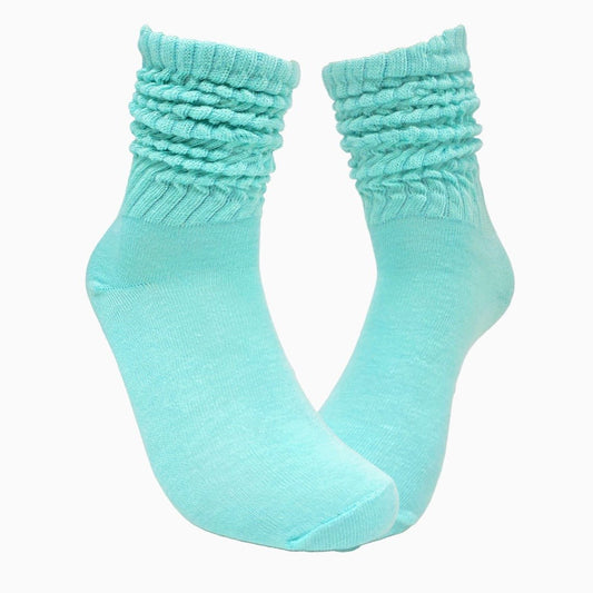 Mint Blue Slouch Socks (Adult Medium - Women's Shoe Sizes 5 - 10)