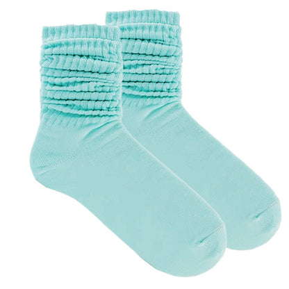 Mint Blue Slouch Socks (Adult Medium - Women's Shoe Sizes 5 - 10)