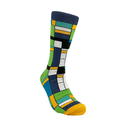 Mondrian Style Block Art Socks from the Sock Panda (Adult Large - Men's Shoe Sizes 8 - 12)