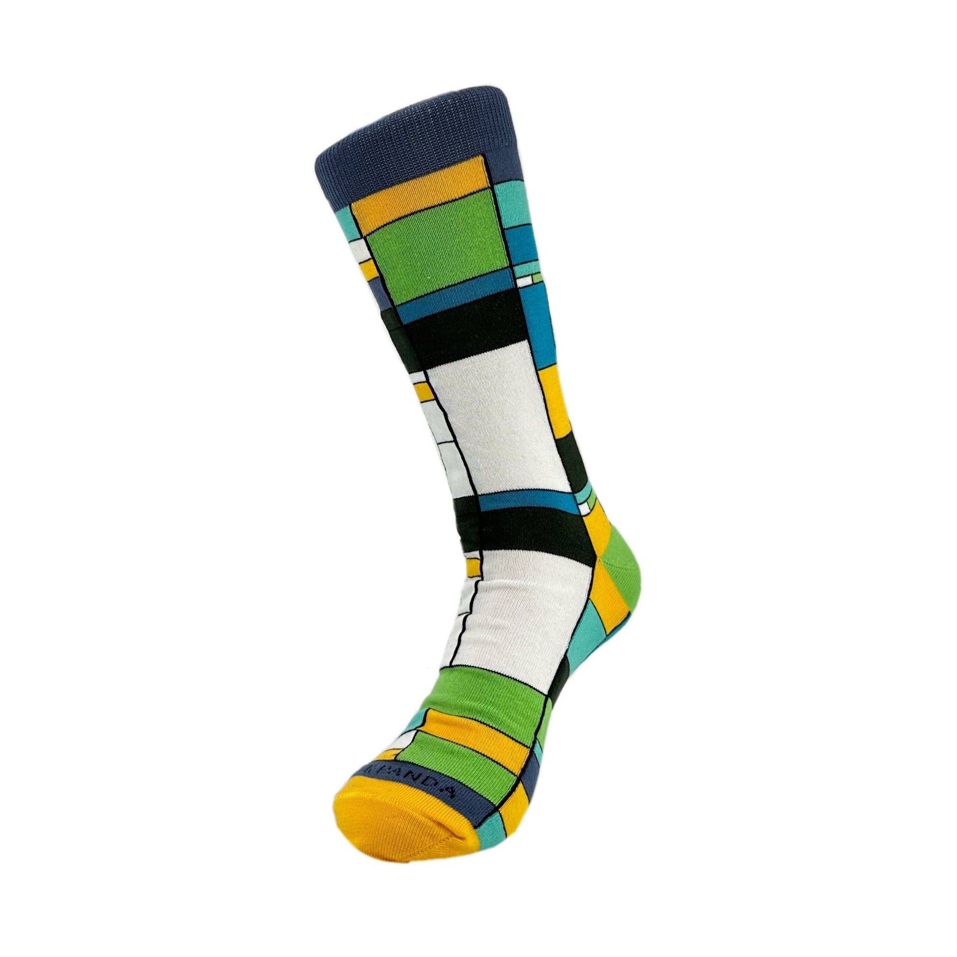 Mondrian Style Block Art Socks from the Sock Panda (Adult Large - Men's Shoe Sizes 8 - 12)