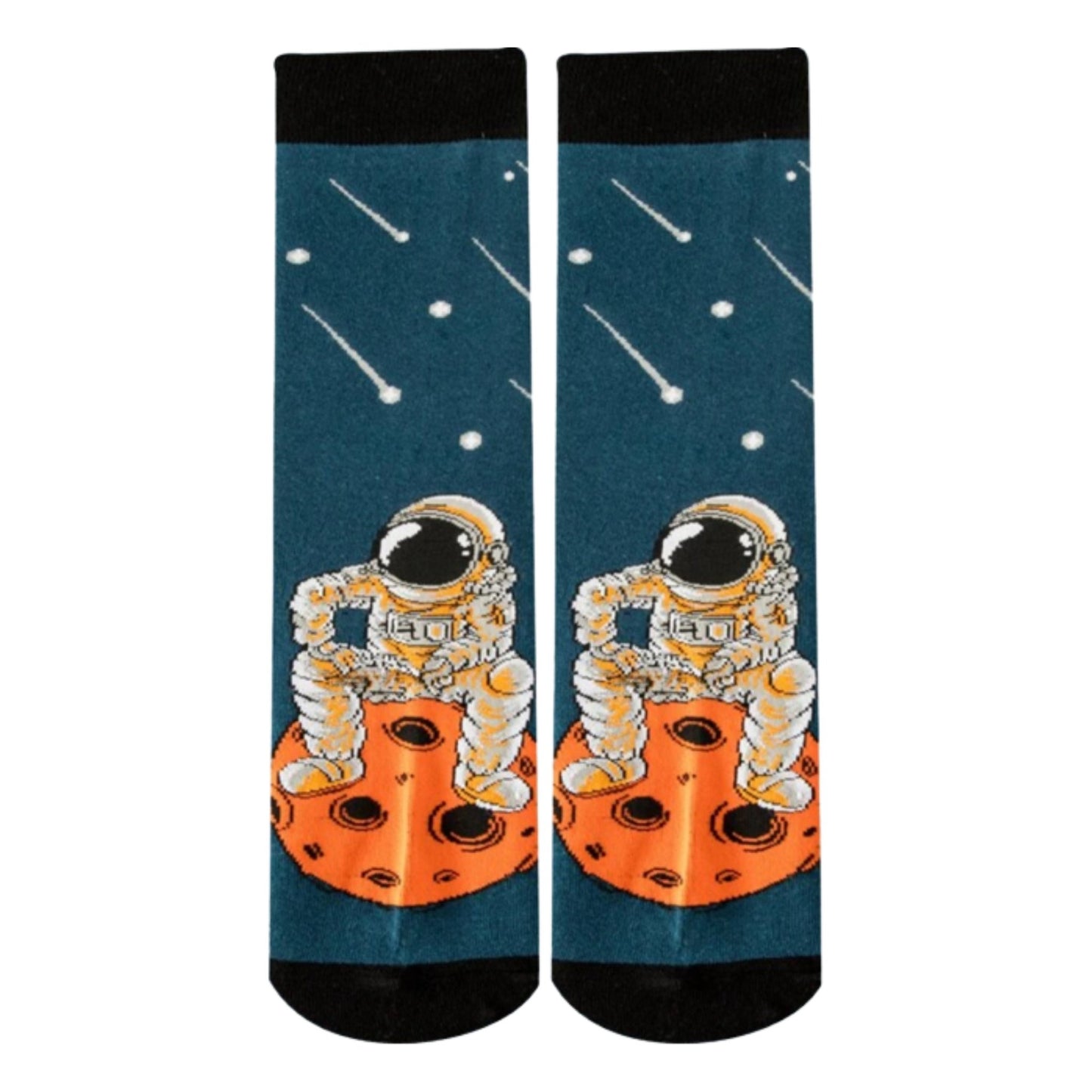 Moon Astronaut Socks from the Sock Panda (Adult Large - Men's Shoe Sizes 8 - 12)