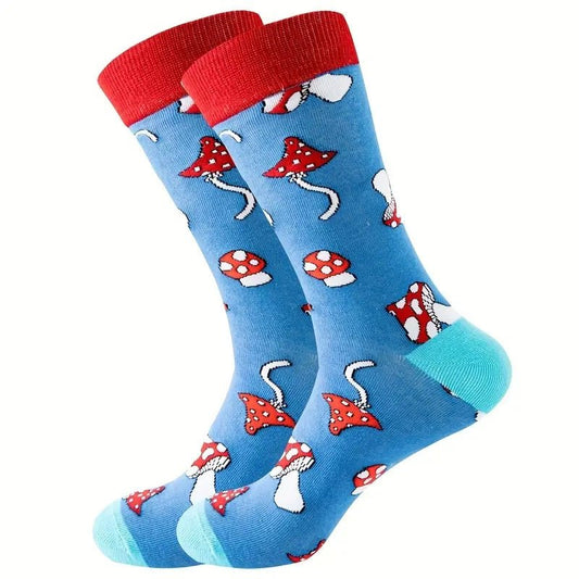Mushroom Pattern Socks from the Sock Panda (Adult Large - Men's Shoe Sizes 8 - 12)